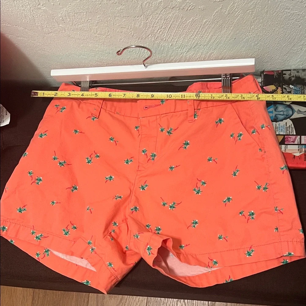 #1514=Coral Women's Shorts with Palm Tree Print - Picture 4 of 9